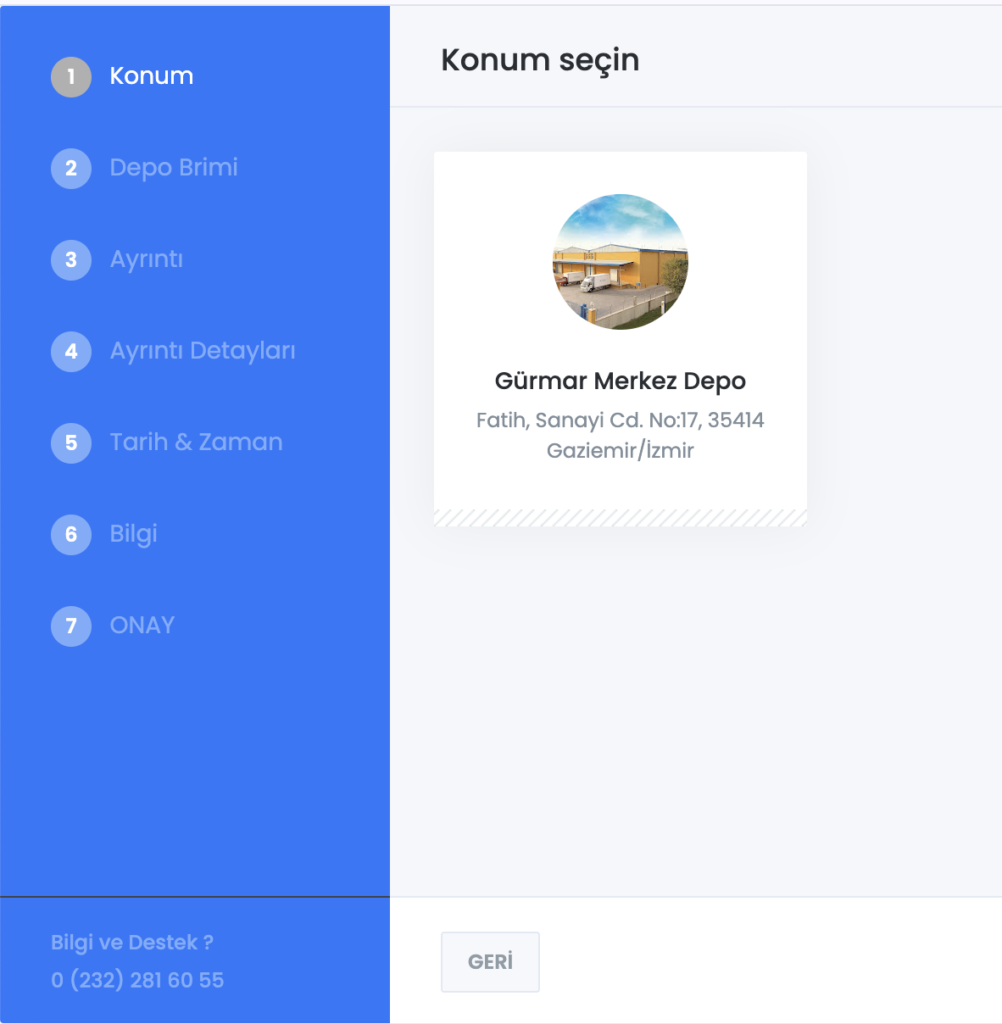 marketler için depo randevu sistemi